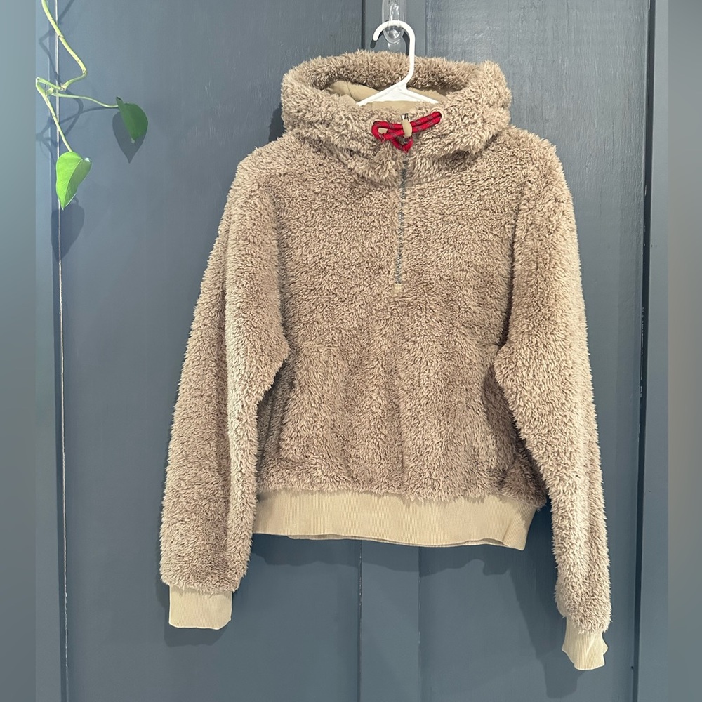 Lululemon Sherpa Half Zip - tan - size 8